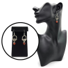 Carnelian Rose Charm Dangle Earrings