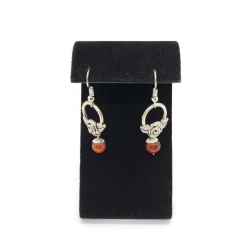 Carnelian Rose Charm Dangle Earrings