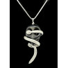 Black Agate Skull & Snake Pendant