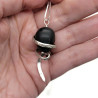 Black Agate Skull & Snake Pendant