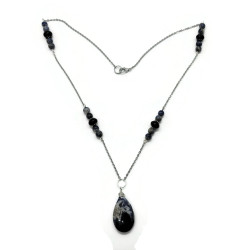 Sodalite Teardrop Pendant Necklace