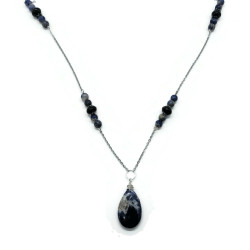 Sodalite Teardrop Pendant Necklace