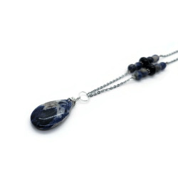 Sodalite Teardrop Pendant Necklace