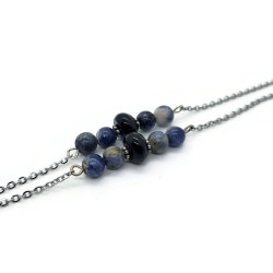 Sodalite Teardrop Pendant Necklace