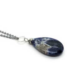 Sodalite Teardrop Pendant Necklace