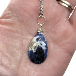 Sodalite Teardrop Pendant Necklace