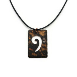 Copper Bass Clef Pendant