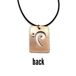 Copper Bass Clef Pendant