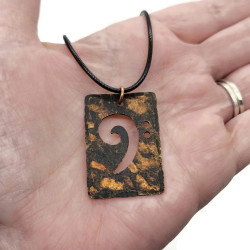 Copper Bass Clef Pendant