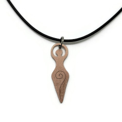 Reversible Copper Spiral Goddess Pendant