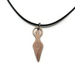 Reversible Copper Spiral Goddess Pendant