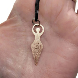 Reversible Copper Spiral Goddess Pendant