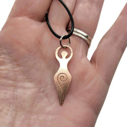 Reversible Copper Spiral Goddess Pendant