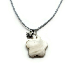 Flower Mother of Pearl Pendant with Shell Charm