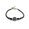 Sunflower Charm Bracelet, Faux Leather