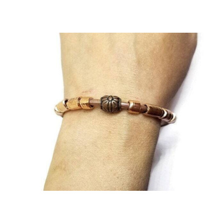 Copper Bead Cuff Bracelet