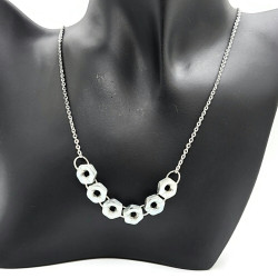 Unisex Stainless Steel Hex Nut Necklace