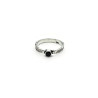 Black Spinel Sterling Silver Antique Look Ring US Size 8