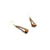 Copper Chain and Tube Earrings with Sterling Silver Ear Wires