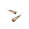 Copper Chain and Tube Earrings with Sterling Silver Ear Wires