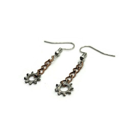 Copper Locking Washer Dangle Earrings