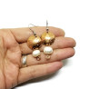 Freshwater Pearl and Copper Dangle Earrings