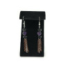 Black Agate and Amethyst Tassel Earrings