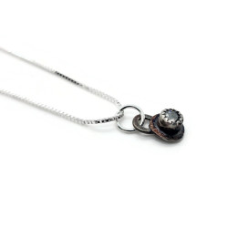 White Sapphire Sterling Silver Pendant