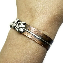 Sterling Silver and Copper Cuff Bracelet