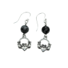 Snowflake Obsidian Claddagh Dangle Earrings