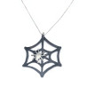 Copper Spiderweb Pendant with Sterling Silver Spider