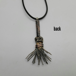 Sterling Silver and Copper Witches Broom Necklace