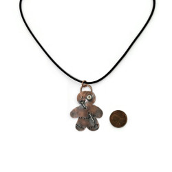 Copper Voodoo Doll with Sterling Silver Pin