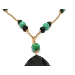 Turquoise and Lava Aromatherapy Necklace