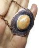 Orange Sea Sediment Jasper Copper Pendant