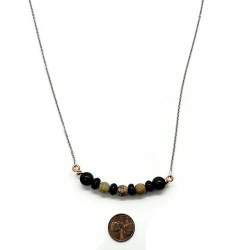 Black Agate, Howlite and Soapstone Necklace