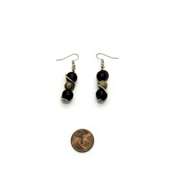 Black Agate, Howlite and Soapstone Earrings