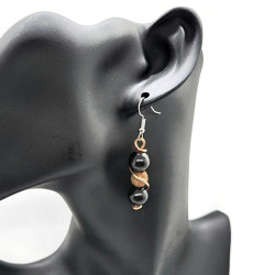 Black Agate, Howlite and Soapstone Earrings