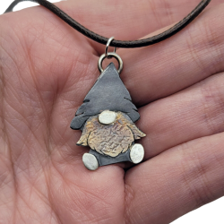 Gnorbitt the Mixed Metal Gnome Pendant