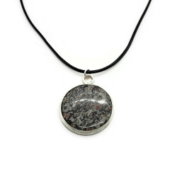 Sterling Silver Crinoid Fossil Cabochon Necklace