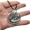 Sterling Silver Crinoid Fossil Cabochon Necklace