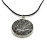 Sterling Silver Crinoid Fossil Cabochon Necklace