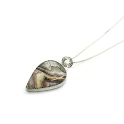 Crazy Lace Agate Sterling Silver Pendant