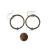 Mixed Metal Hoop Earrings with Aquamarine Gemstone