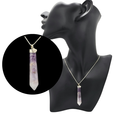 Sterling Silver Amethyst Gemstone Point Pendant