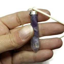 Sterling Silver Amethyst Gemstone Point Pendant