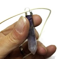 Sterling Silver Amethyst Gemstone Point Pendant