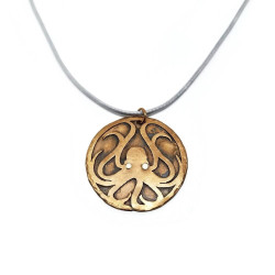 Copper Octopus with Sterling Silver Eyes Pendant