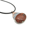 Mixed Metal Red Brecciated Jasper Mountain Pendant