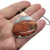 Mixed Metal Red Brecciated Jasper Mountain Pendant